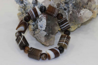 15x18mm Özel Silindir Kesim Akik Doğal Taş Bileklik