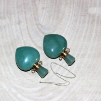 GOLD UÇLU AVENTURİN KALP KOLYE PARFÜM ŞİŞESİ