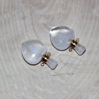 GOLD UÇLU KRİSTAL KUVARS KALP KOLYE PARFÜM ŞİŞESİ