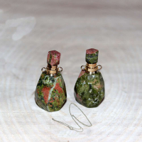 GOLD UÇLU UNAKİT (KOLYE) DOĞAL TAŞ PARFÜM ŞİŞESİ