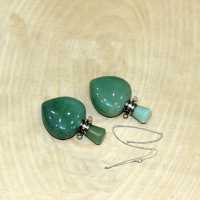 GÜMÜŞ UÇLU AVENTURİN KALP KOLYE PARFÜM ŞİŞESİ