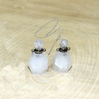 GÜMÜŞ UÇLU KRİSTAL KUVARS (KOLYE) PARFÜM ŞİŞESİ