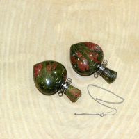 GÜMÜŞ UÇLU UNAKİT KALP KOLYE PARFÜM ŞİŞESİ