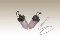 DEMİR UÇLU PEMBE KUVARS KOLYE