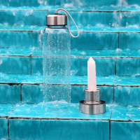 KİRİSTAL KUVARS ( GÜMÜŞ UÇLU ) DOĞAL TAŞ SU MATARASI