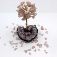 AMETİST / PEMBE KUVARS TEL SARMAL DOĞAL TAŞ AĞAÇ