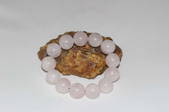 16mm Pembe Kuvars Doğal Taş Bileklik