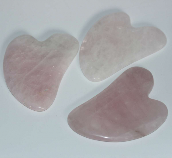 PEMBE KUVARS (GUA SHA) DOĞAL YÜZ MASAJ TAŞI