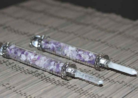 18mm KRİSTAL UÇLU ÇAKRA (DOĞAL TAŞ) KALEM