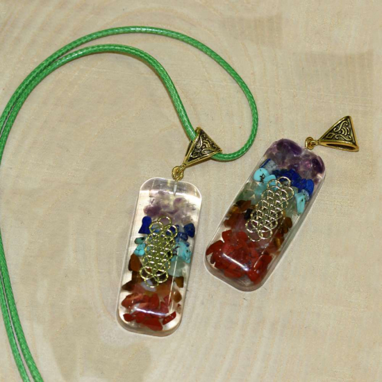 ORGONİT DOĞAL TAŞ ÇAKRA KOLYE