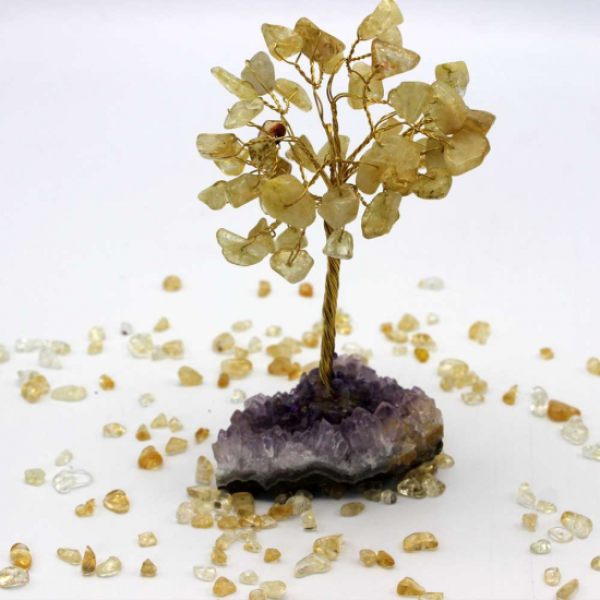 AMETİST / SİTRİN TEL SARMAL DOĞAL TAŞ AĞAÇ