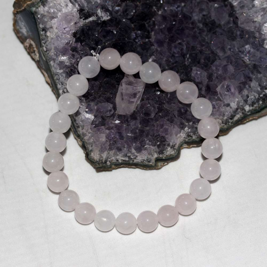 PEMBE KUVARS DOĞAL TAŞ BİLEKLİK