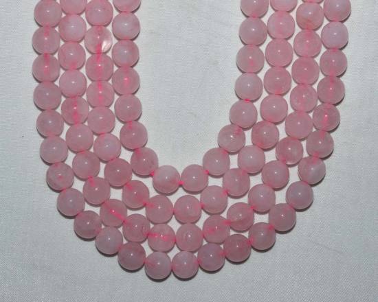 8mm PEMBE KUVARS DİZİ DOĞAL TAŞ