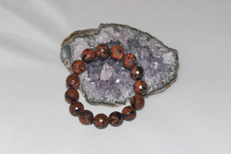 10mm Faset Gezegen Kesim Yıldız Doğal Taş Bileklik