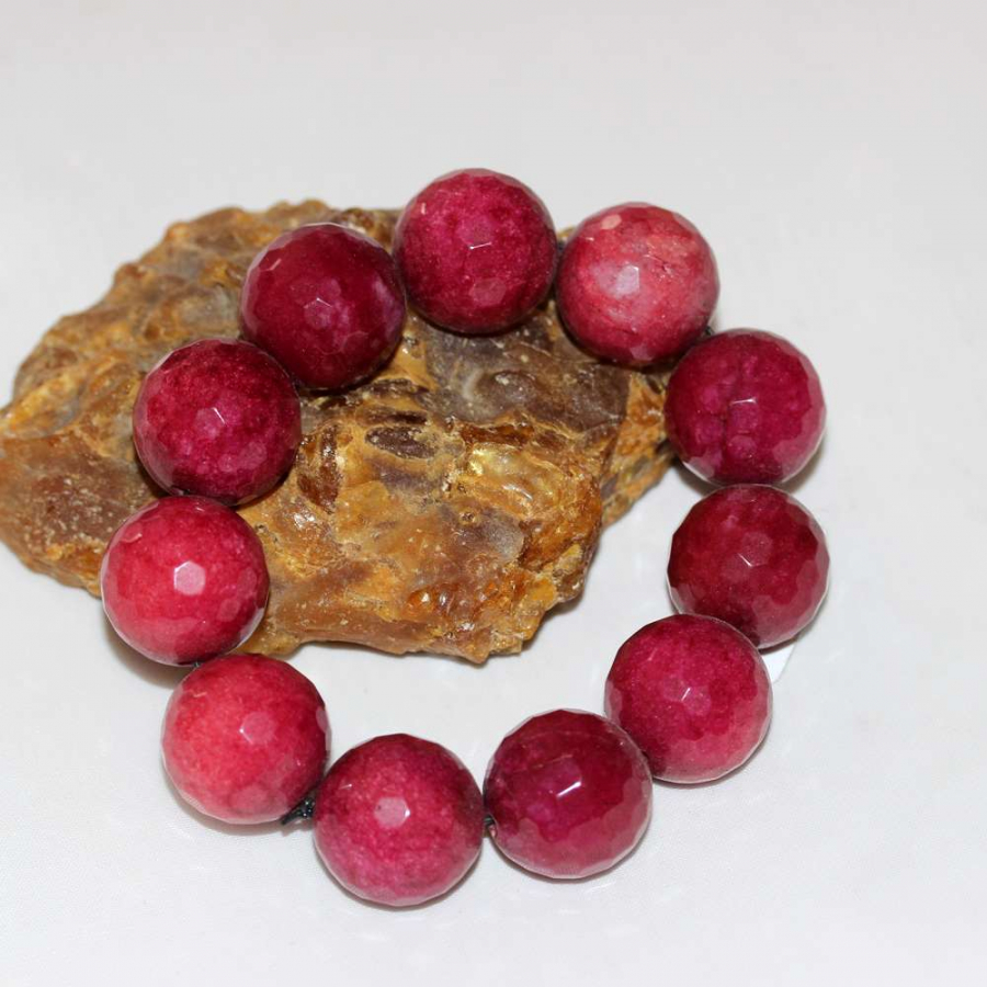 14mm Faset Kesim Kuvars Doğal Taş Bileklik