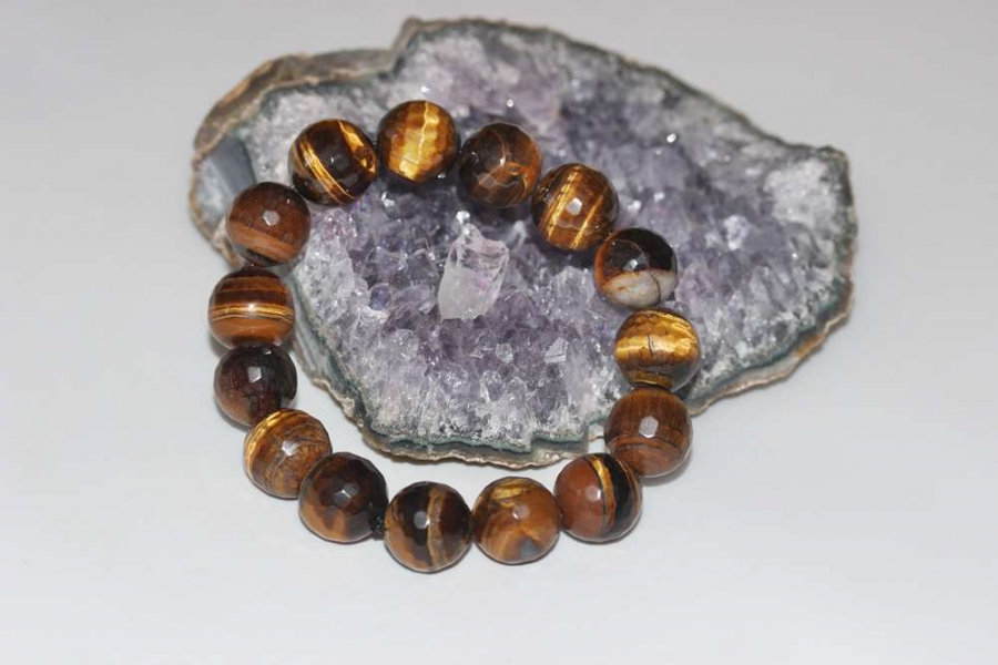 14mm Kaplan Gözü Doğal Taş Bileklik