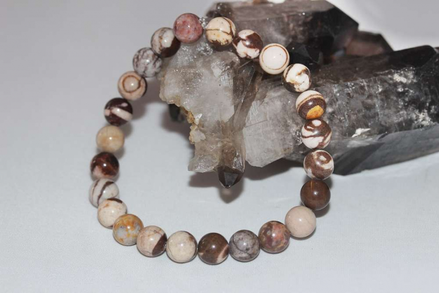 8mm Zebra Jasper Doğal Taş Bileklik