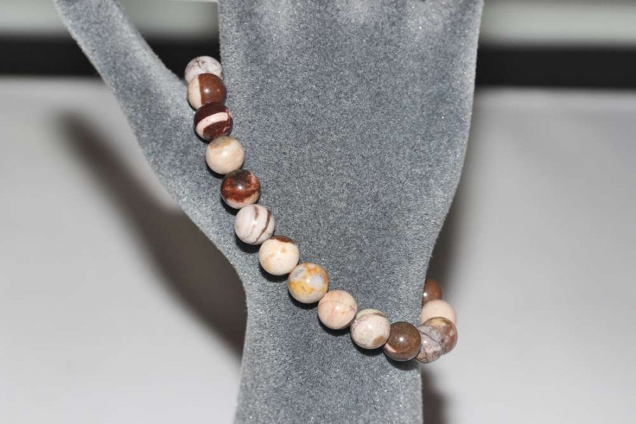 thumb8mm Zebra Jasper Doğal Taş Bileklik