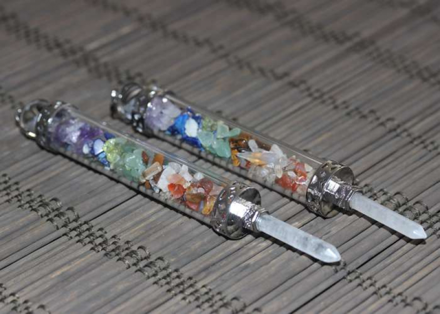 18mm KRİSTAL UÇLU ÇAKRA (DOĞAL TAŞ) KALEM