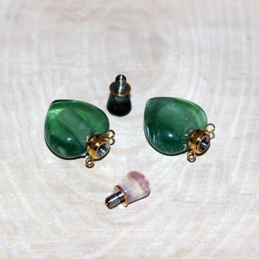 thumbGOLD UÇLU FLOURİT KALP KOLYE PARFÜM ŞİŞESİ