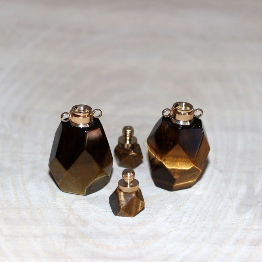 thumbGOLD UÇLU KAPLAN GÖZÜ (KOLYE) DOĞAL TAŞ PARFÜM ŞİŞESİ