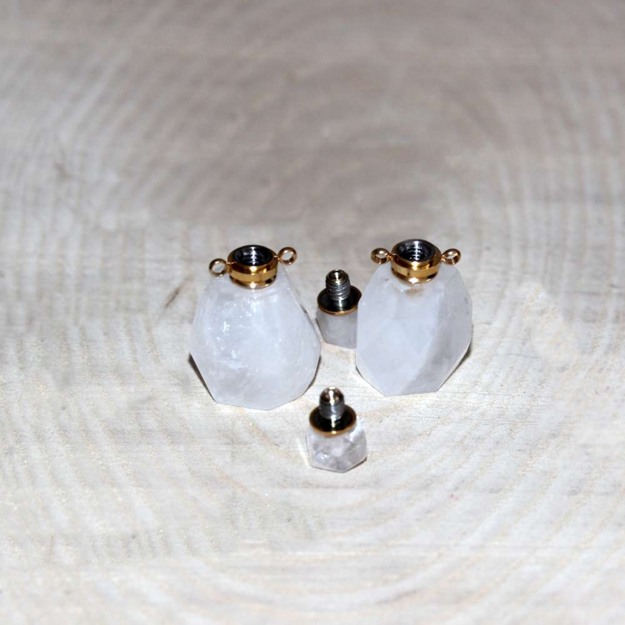 thumbGOLD UÇLU KRİSTAL KUVARS (KOLYE) DOĞAL TAŞ PARFÜM ŞİŞESİ