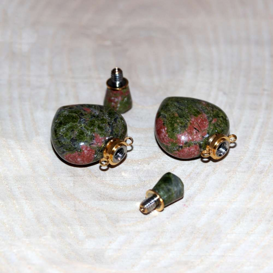 thumbGOLD UÇLU UNAKİT KALP KOLYE PARFÜM ŞİŞESİ