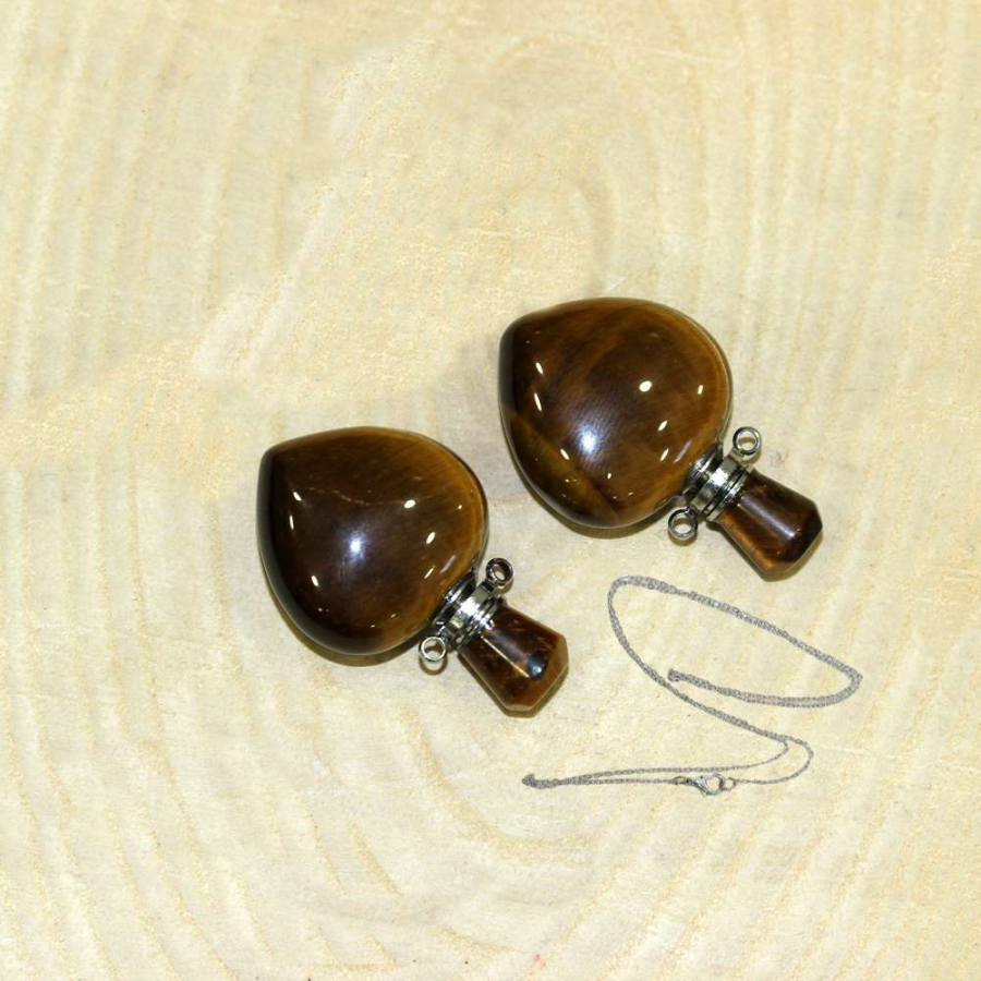 GÜMÜŞ UÇLU KAPLAN GÖZÜ KALP KOLYE PARFÜM ŞİŞESİ