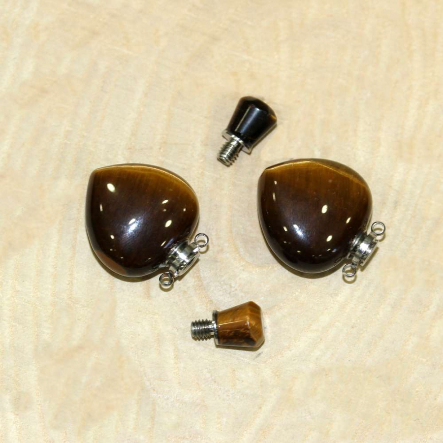 thumbGÜMÜŞ UÇLU KAPLAN GÖZÜ KALP KOLYE PARFÜM ŞİŞESİ