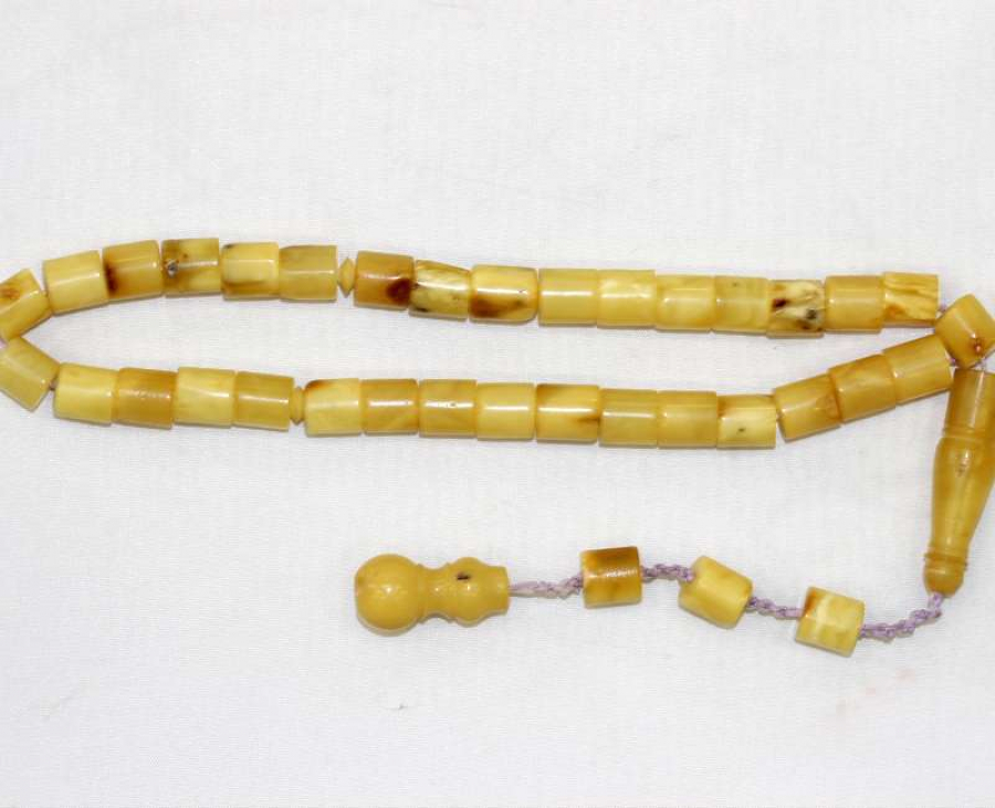 thumbKEHRİBAR TESBİH ( SİLİNDİR KESİM )