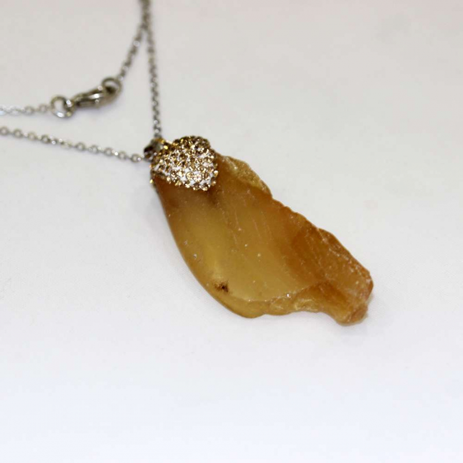 thumbDOĞAL İŞLENMEMİŞ DAMLA KEHRİBAR KOLYE