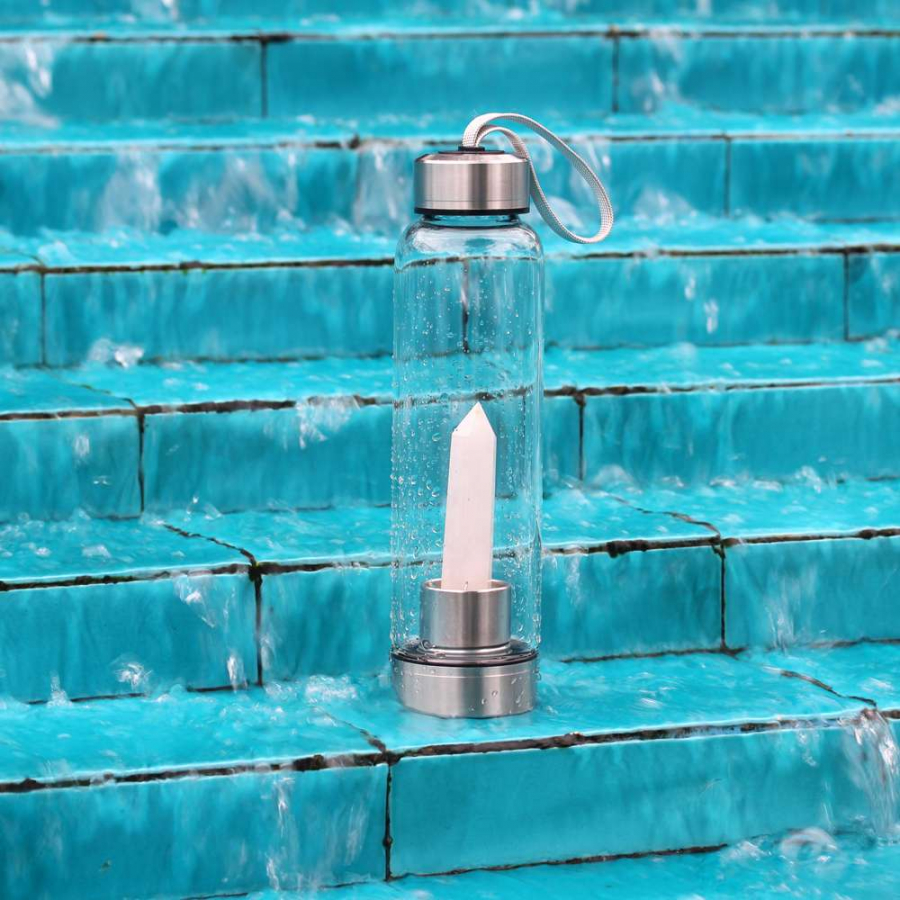 thumbKİRİSTAL KUVARS ( GÜMÜŞ UÇLU ) DOĞAL TAŞ SU MATARASI