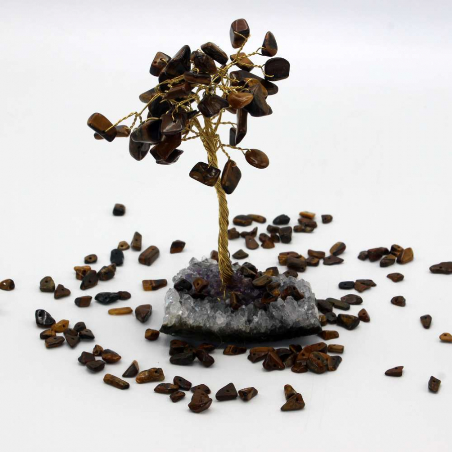 AMETİST / KAPLAN GÖZÜ TEL SARMAL DOĞAL TAŞ AĞAÇ