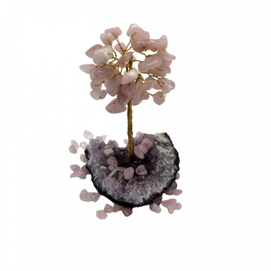 thumbAMETİST / PEMBE KUVARS TEL SARMAL DOĞAL TAŞ AĞAÇ