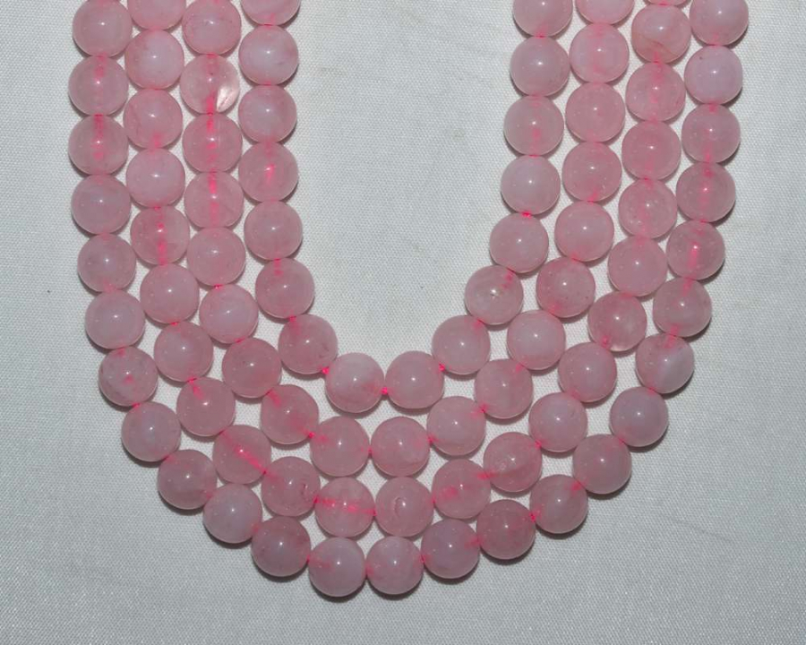 8mm PEMBE KUVARS DİZİ DOĞAL TAŞ