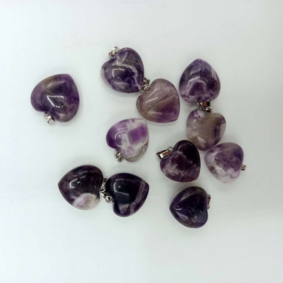 AMETİST (KALP MODEL) DOĞAL TAŞ KOLYE