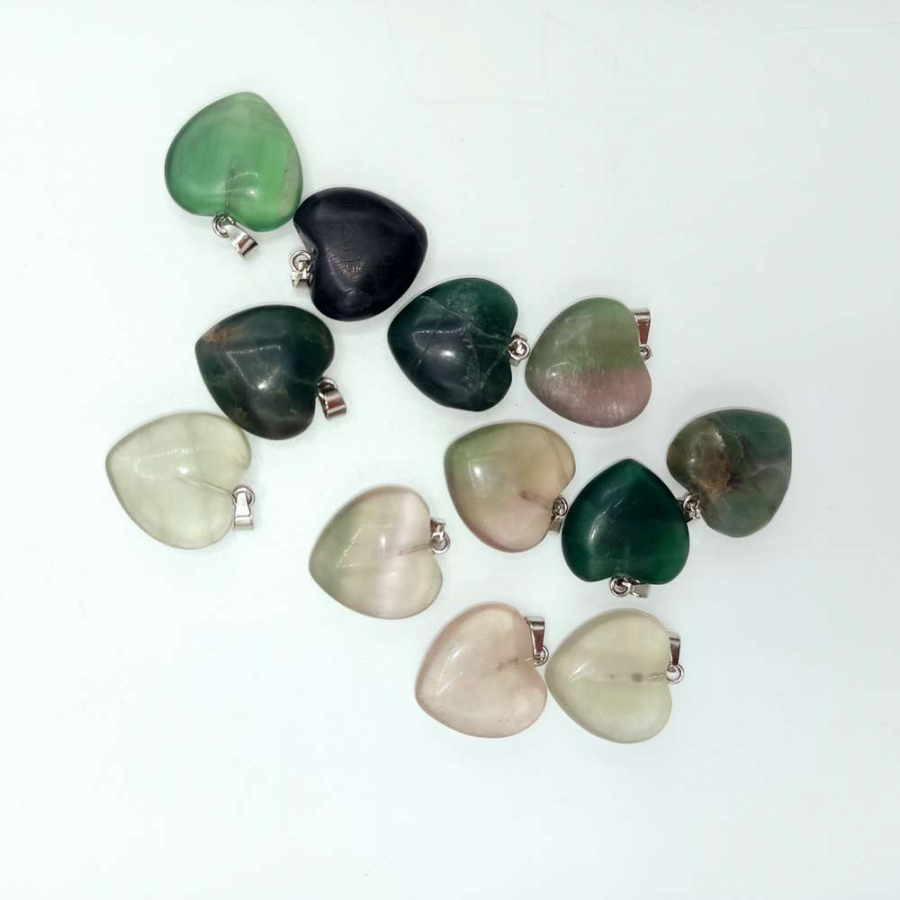 thumbFLORİT (KALP MODEL) DOĞAL TAŞ KOLYE