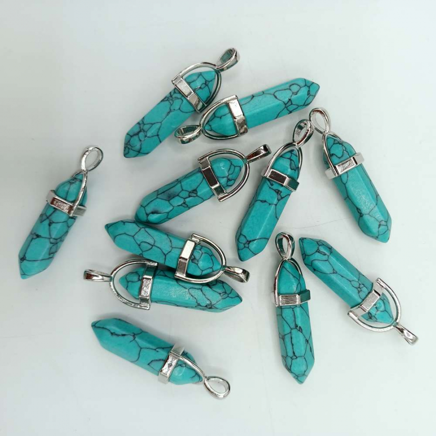 TURKUAZ (PANDÜL-ÇİVİ MODEL) DOĞAL TAŞ KOLYE