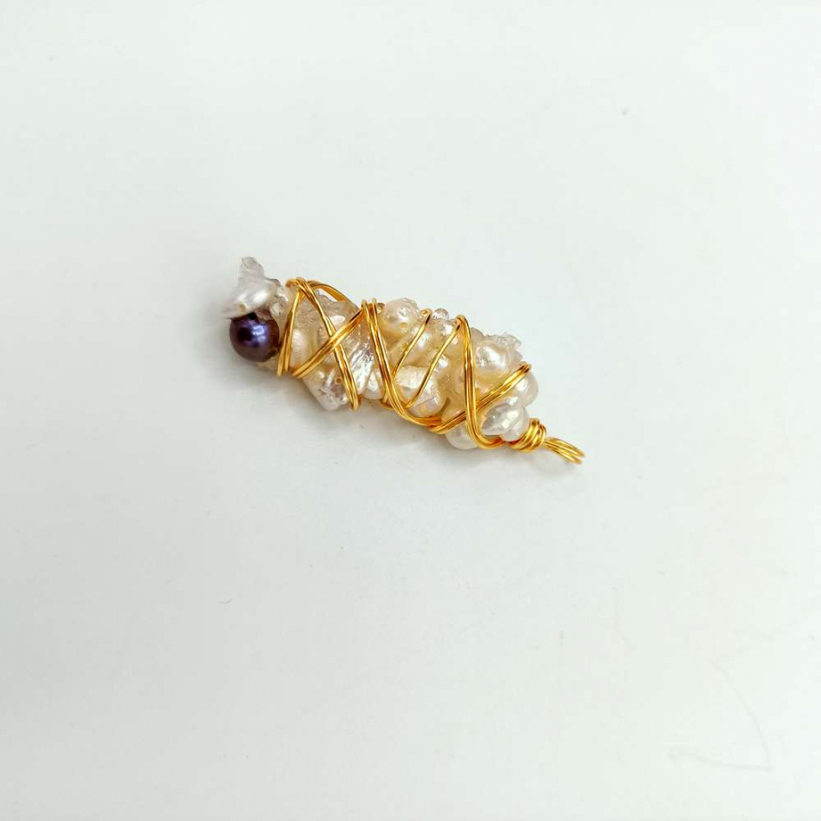 thumbİNCİ TEL SARMALLI DOĞAL TAŞ KOLYE