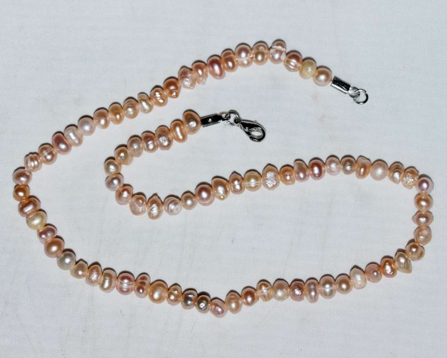 6mm İNCİ DOĞAL TAŞ KOLYE